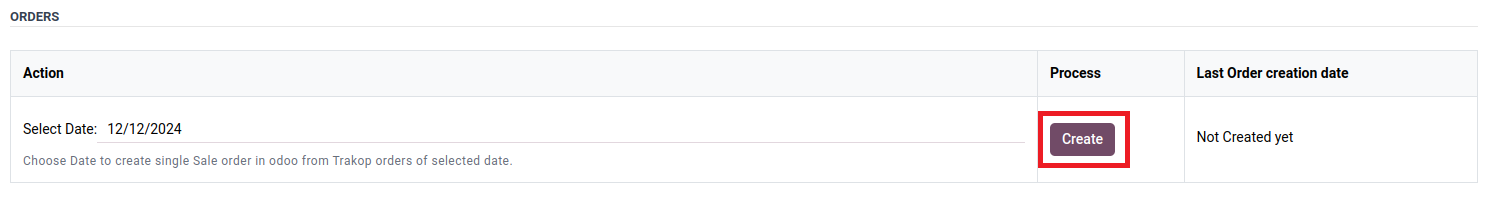 Create button that generates the Odoo sales order from TrakOp data