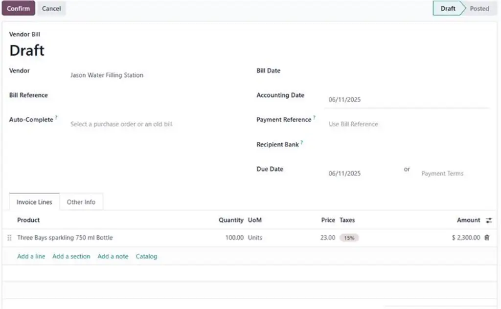 ravi garg, master software solutions, odoo, resupply subcontracting, subcontractor, generate bill